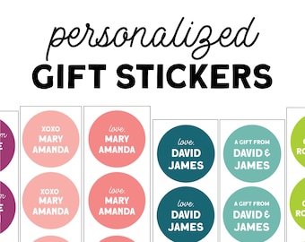 Personalized Round Gift Sticker | Custom Gift Labels | Colorful Gift Labels | Personalized Gift Label Stickers | Kid&#39;s Gift Stickers