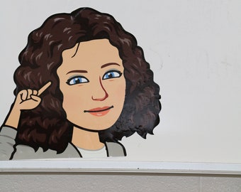 Color Static Cling Personalized Bitmoji Decal (Repositionable and Reusable Window Cling & Whiteboard Cling)