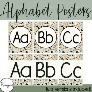 Modern Terrazzo Alphabet Posters | Printable PDF | Modern and Neutral Classroom Décor | Classroom Alphabet | Printable Classroom Posters