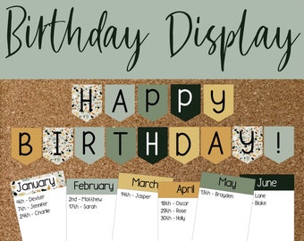 Modern Terrazzo Editable Birthday Display | Classroom Monthly Birthday Chart | Modern & Neutral Classroom Décor | Printable Classroom Decor