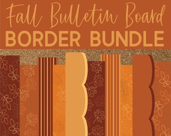 Fall Leaves Bulletin Board Border Bundle | Printable PDF | Modern and Neutral Classroom Décor | Printable Bulletin Board