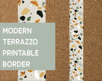 Modern Terrazzo Bulletin Board Border | Printable PDF | Modern and Neutral Classroom Décor | Printable Classroom Bulletin Board