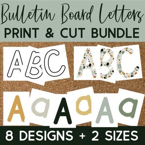 Modernes Terrazzo Pinnwand Briefpaket | Druckbare PDF | Moderne neutrale Klassenzimmer Dekor | Druckbares Klassenzimmer-Pinnwand-Buchstaben
