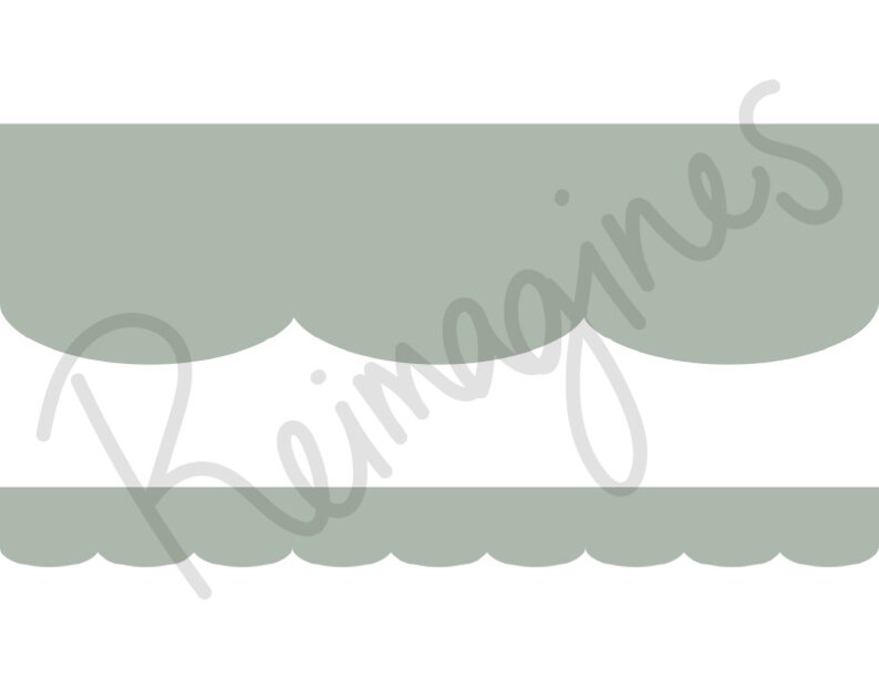Modern Sage Scalloped Bulletin Board Border Printable PDF Etsy