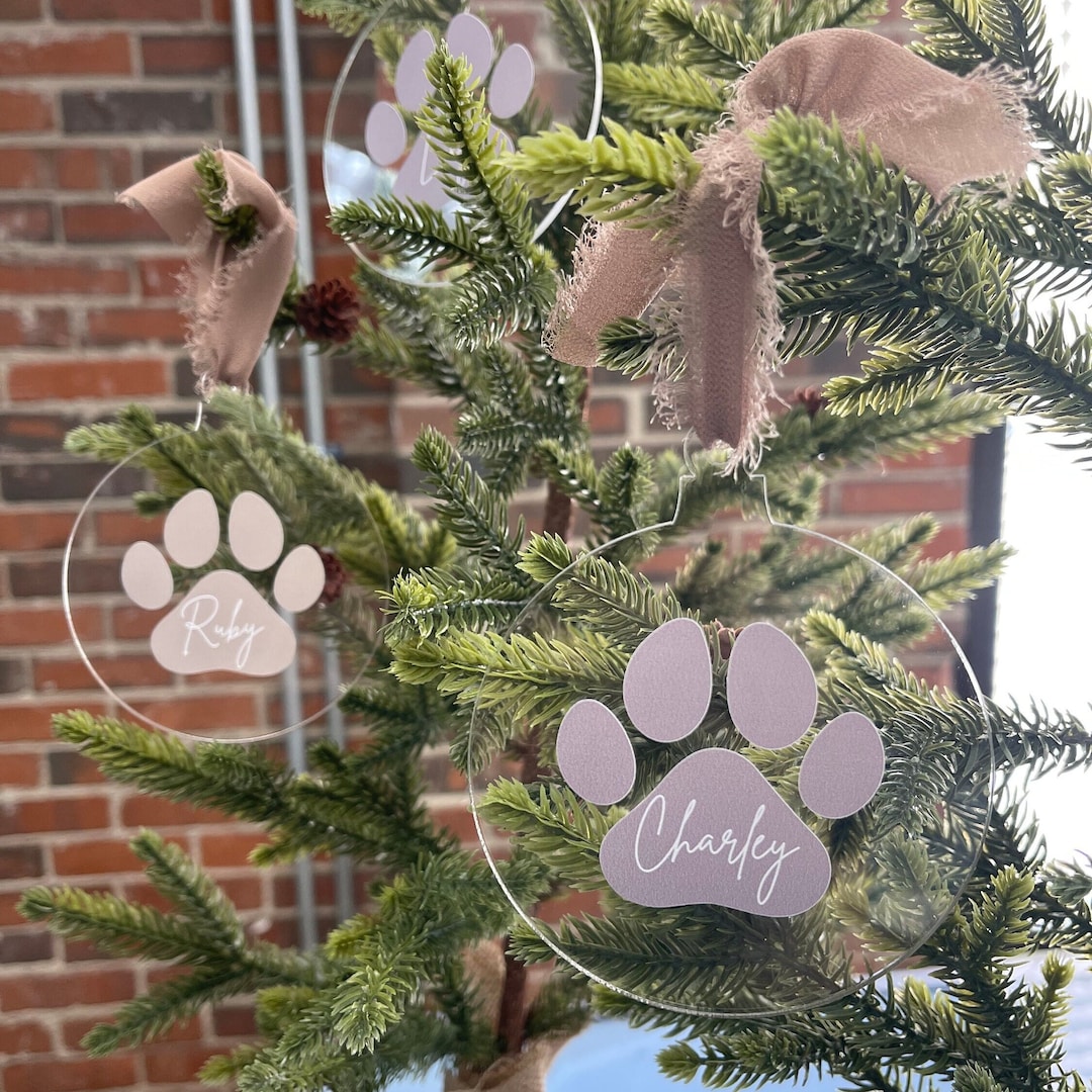 Personalized Paw Print Ornament | Custom Pet Ornaments | Acrylic ...