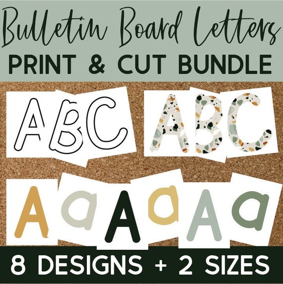 modern terrazzo bulletin board letter bundle printable pdf etsy