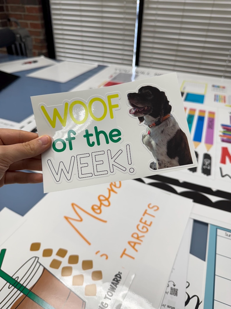 Autocollants pour tableau blanc Woof of the Week | Idées de classe pour les amoureux des chiens | Tableau blanc pour salle de classe image 9