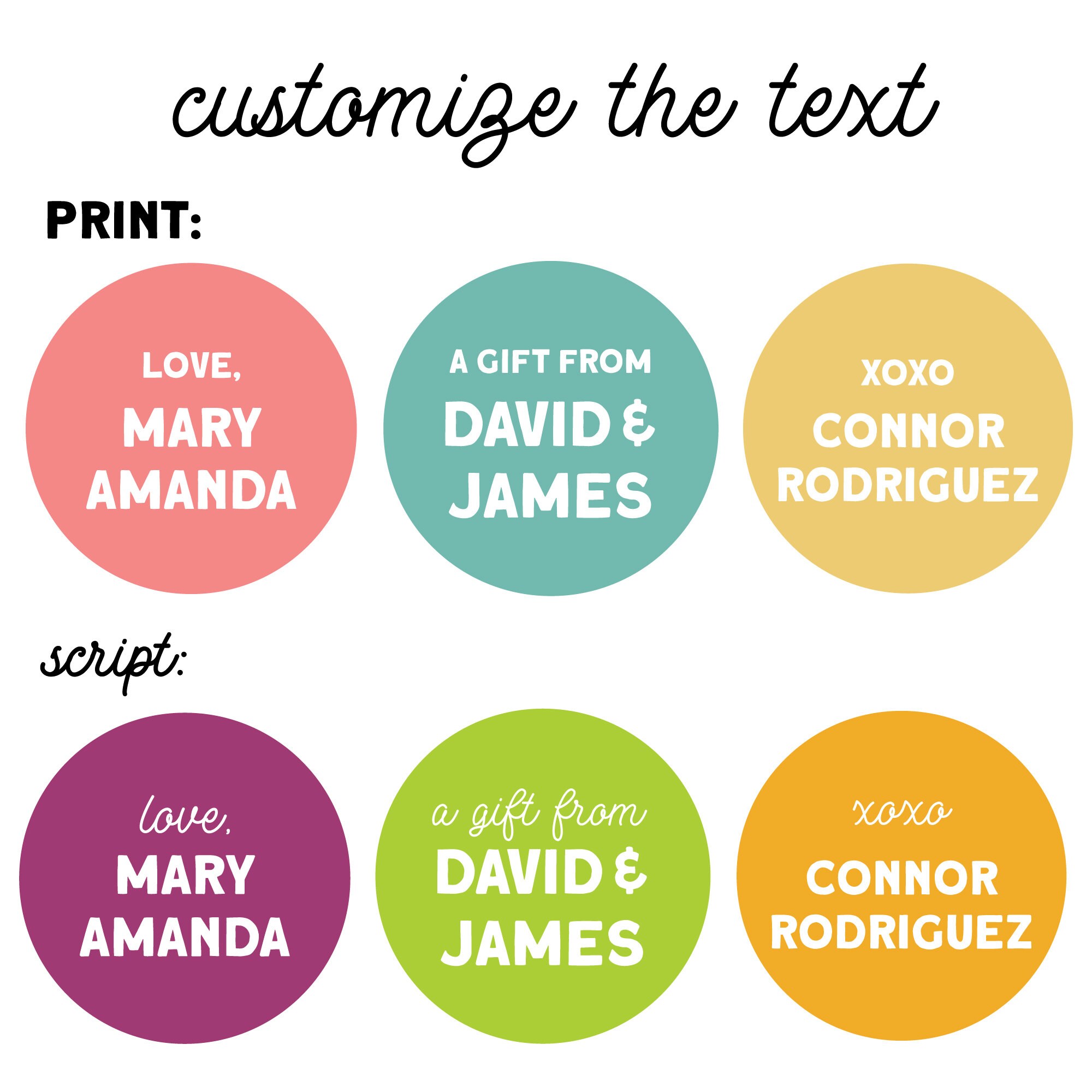 Round Gift Sticker Personalized Round Gift Sticker | Custom Gift Labels | Colorful Gift ...