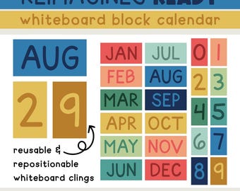 Reinventa gli adesivi per calendario a blocchi per lavagna bianca / Organizzatore per la classe senza bisogno di preparazione