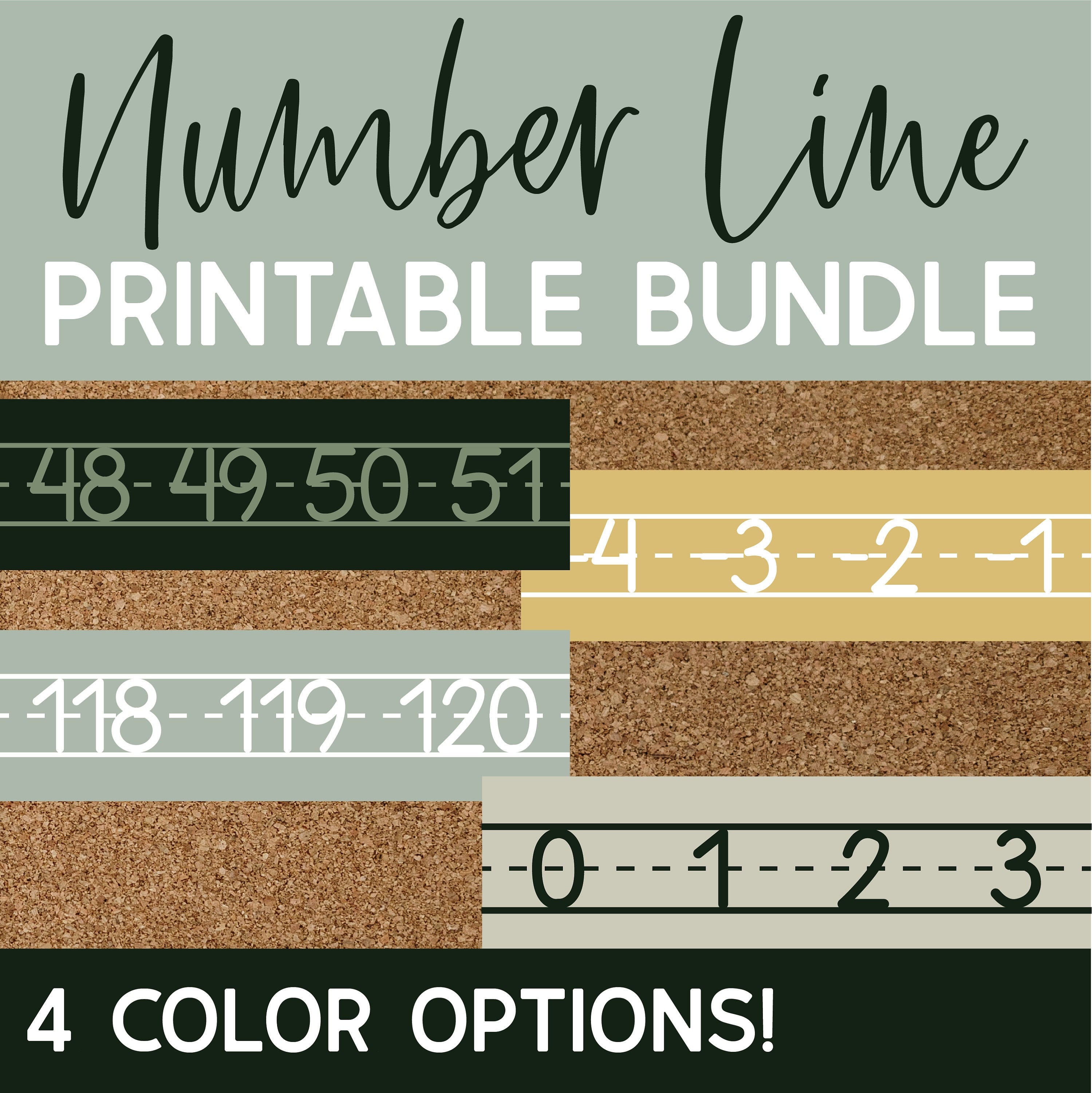 modern terrazzo number line numbers 20 through 120 etsy