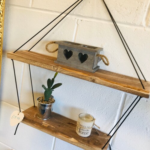 Rustic Hanging Shelf Etsy UK