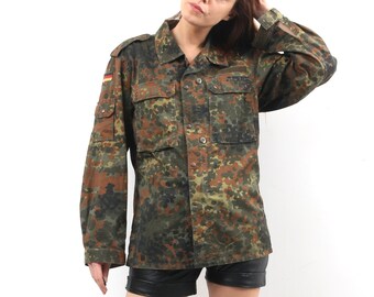 Germany military jacket woman | Etsy Militär Armee Urban Vintage Hemd Jacke Tarnfarbe Damen F2