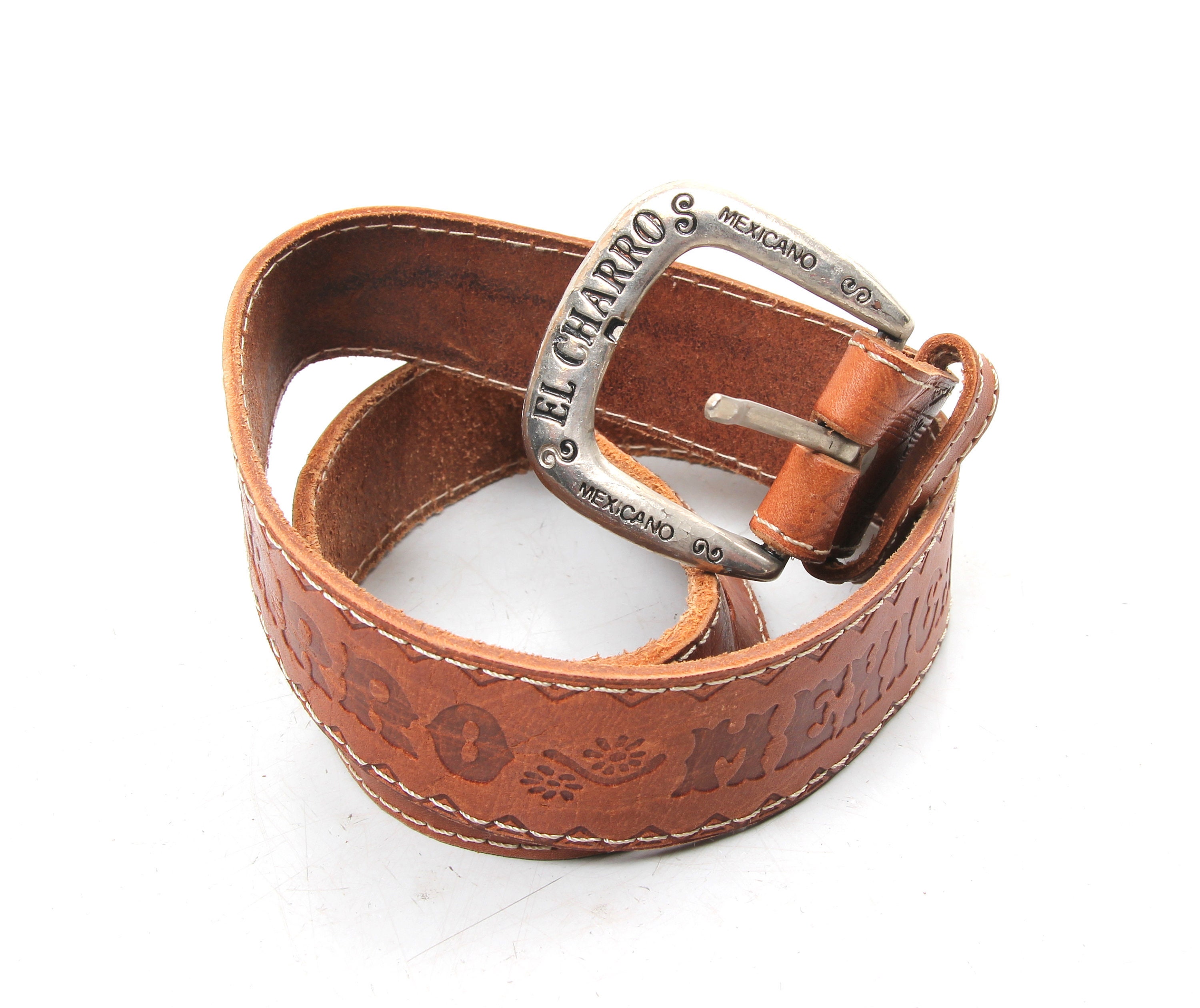 El Charro Mexicano Brown Leather Belt / Mexican Belt / Brown - Etsy France