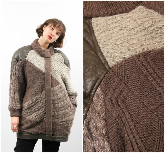 Vintage Brown Cardigan / Medium Cardigan / Knitted