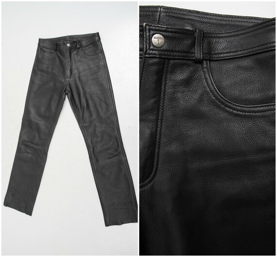 Vintage Leather Pants / Highway 1 Pants / Black Ge