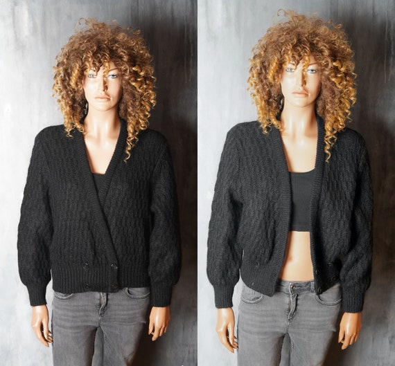 VINTAGE SpecialBlackMohair Like Cardigan
