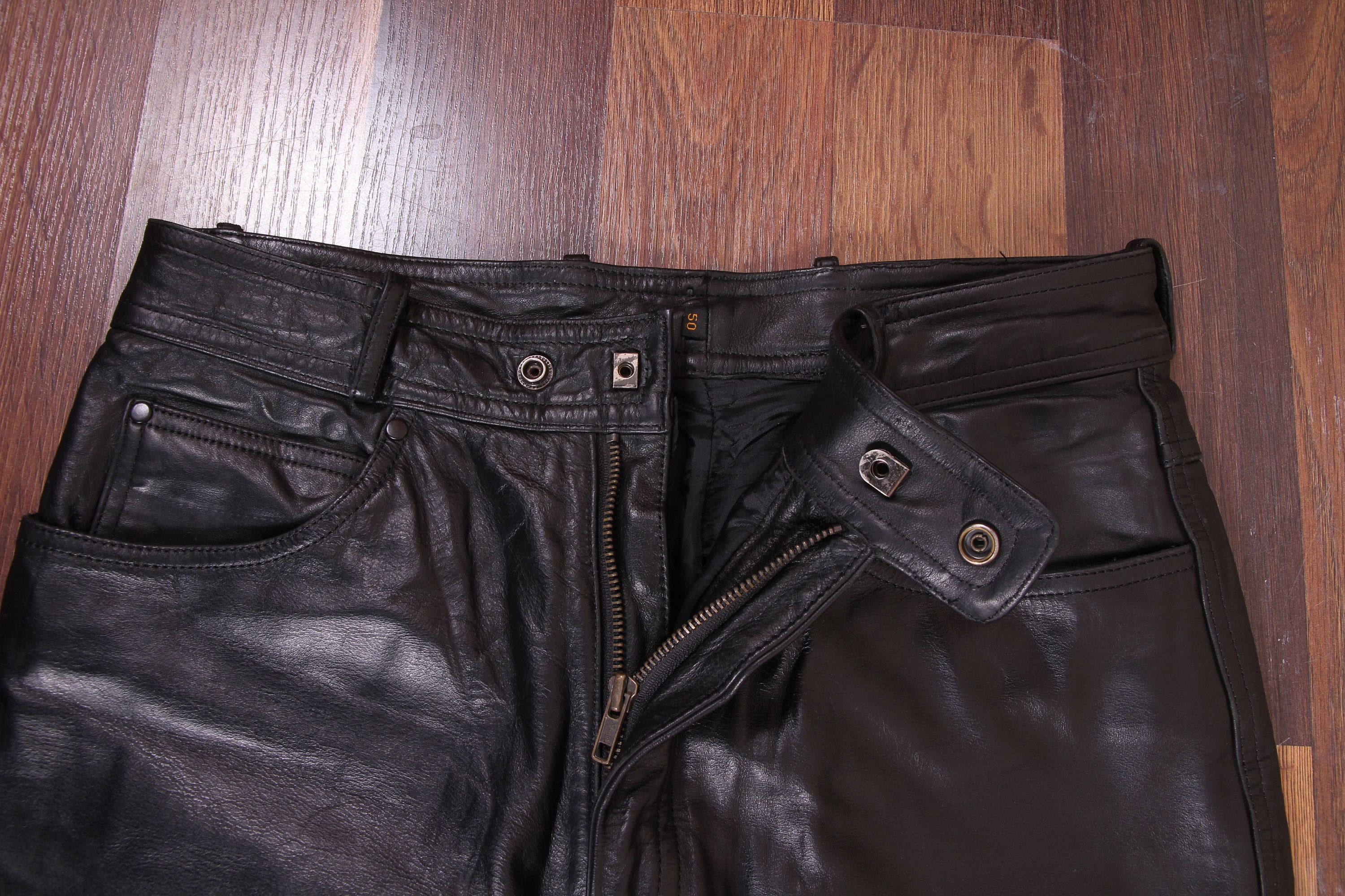 Vintage Black Genuine Leather Pants Size 50 / Men Black Etsy