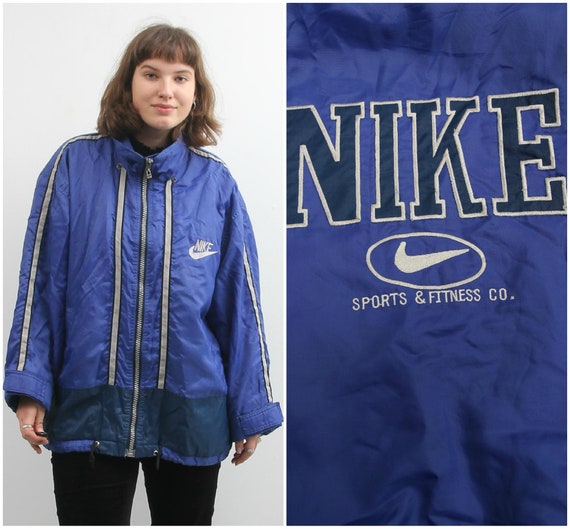 90s Nike Windbreaker / Vintage Blue Windbreaker /
