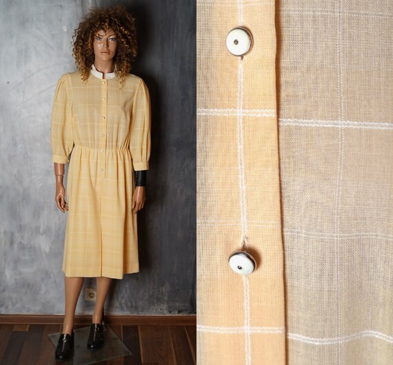 Yellow and white store checkered dress
