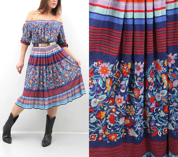 80s Floral Dress / Gottex Dress / Open Shoulders D
