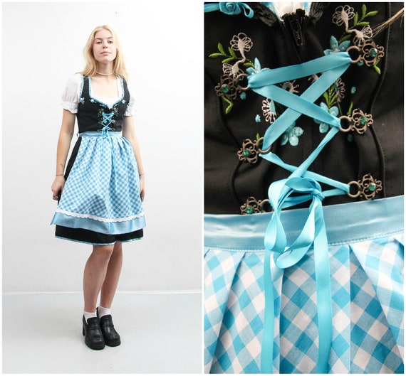 Vintage Oktoberfest Dress / Sleeveless Folk Dress