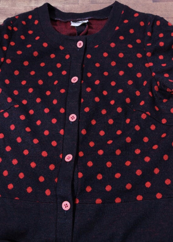 60s Button Up Dress / Vintage Dotted Dress / 60s … - image 7