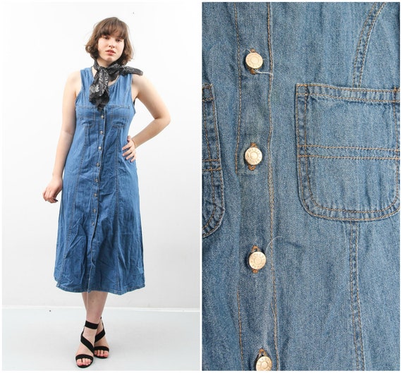 jean dress button up