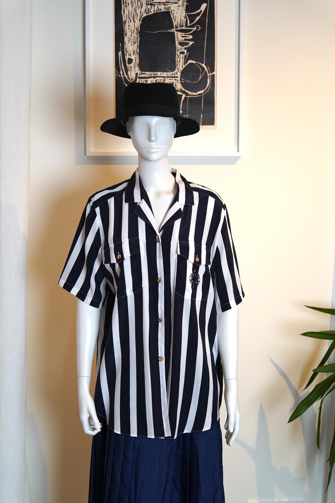 Coastal Blue Striped Blouse