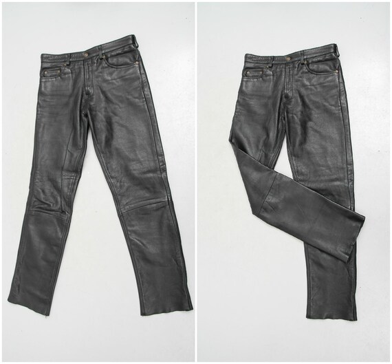Vintage Leather Pants / Black Leather Pants / Genu