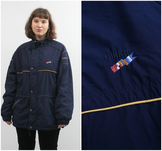 Vintage Windbreaker / Blue Rukka Windbreaker / Men