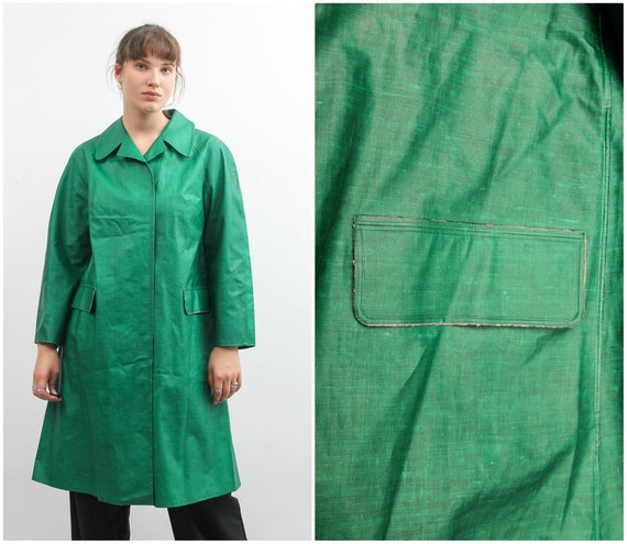 Vintage Green Rukka Raincoat / Long Bohemian Rainc