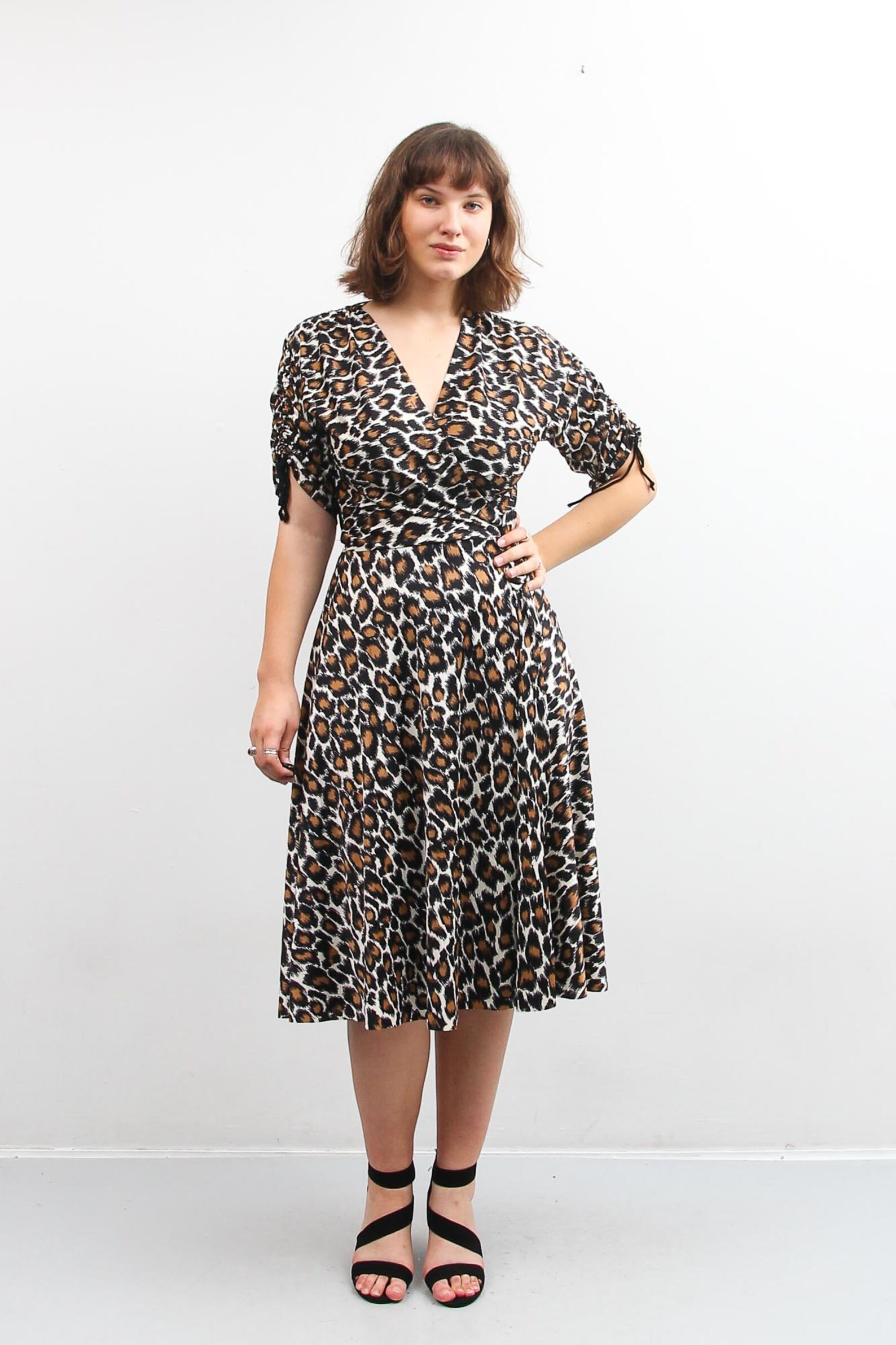 Vintage Wrap Dress / Animal Print Dress / Boho Bohemian Dress Etsy