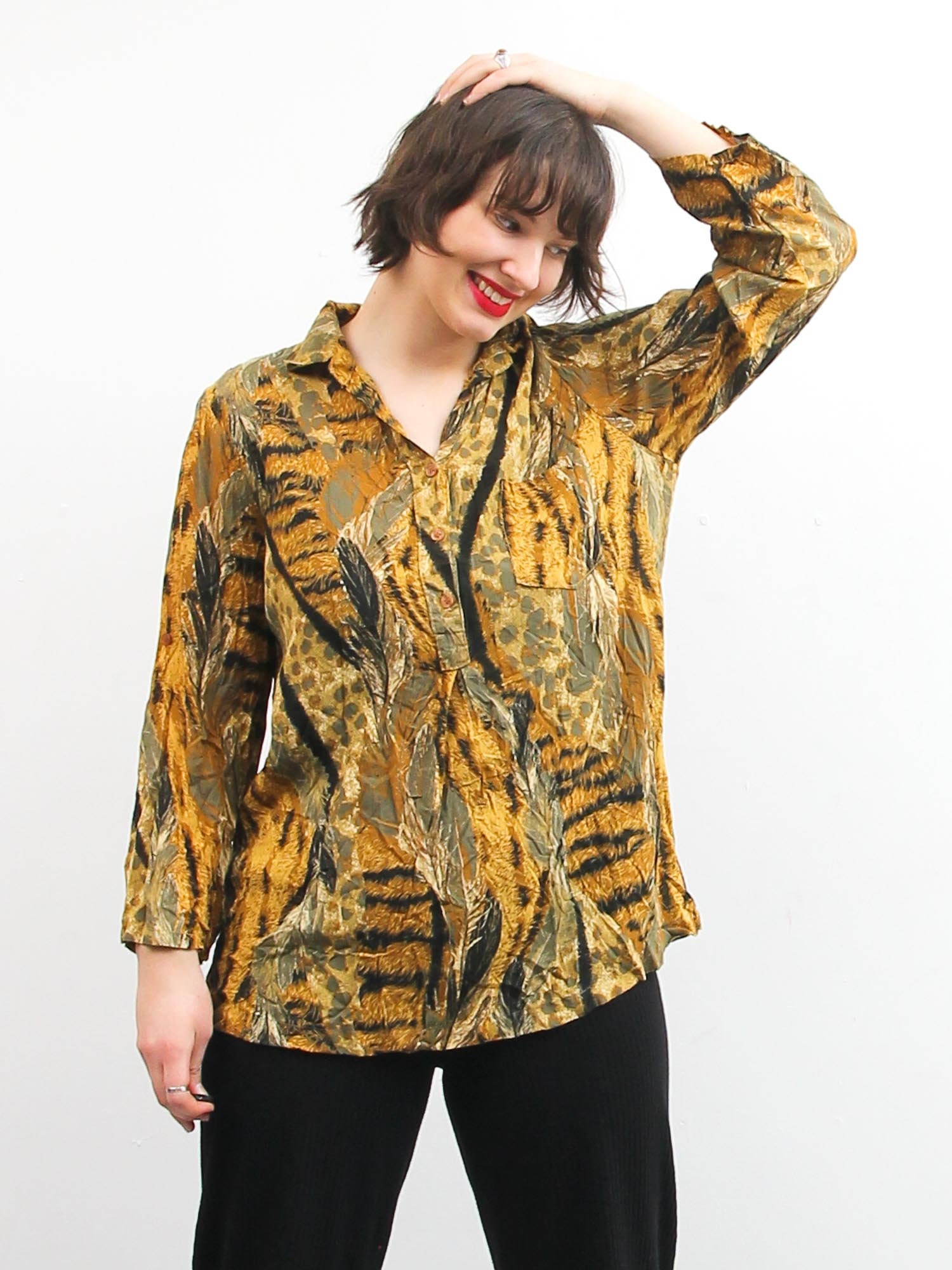 long sleeve abstract top
