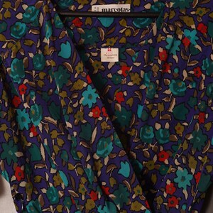 Robe Vintage Marcolas Paris – Taille L, Motif Fleuri, Longueur Sous Le Genou (Très Bon état)