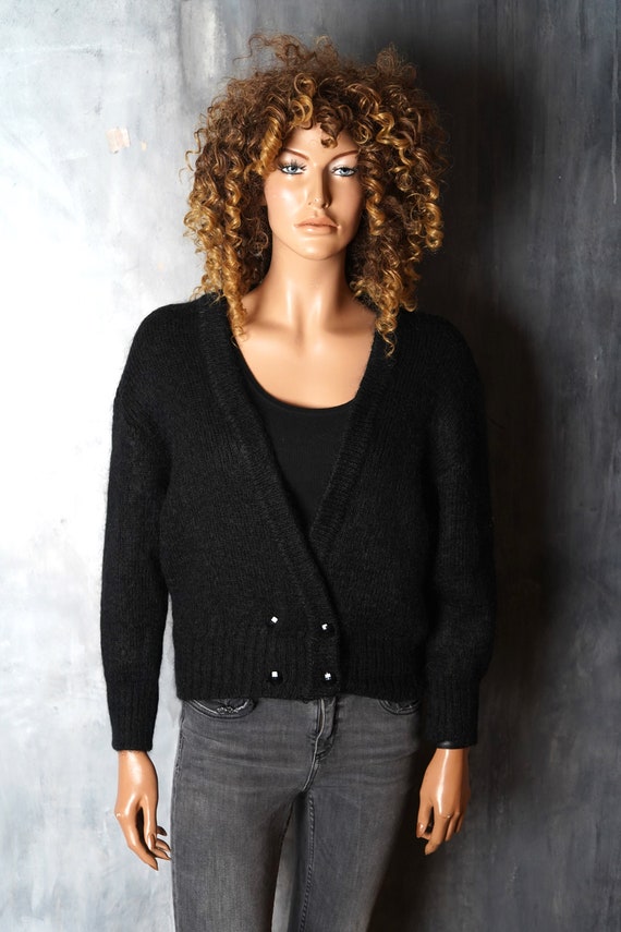 80s Black Mohair Cardigan / Northridge Cardigan / Vintage Women Solid Black Cardigan Medium / 80s Black Warm Winter Mohair Sweater 80s Black Mohair Cardigan / Northridge Cardigan / Vintage Women Solid Black Cardigan Medium / 80s Black Warm Winter Mohair Sweater