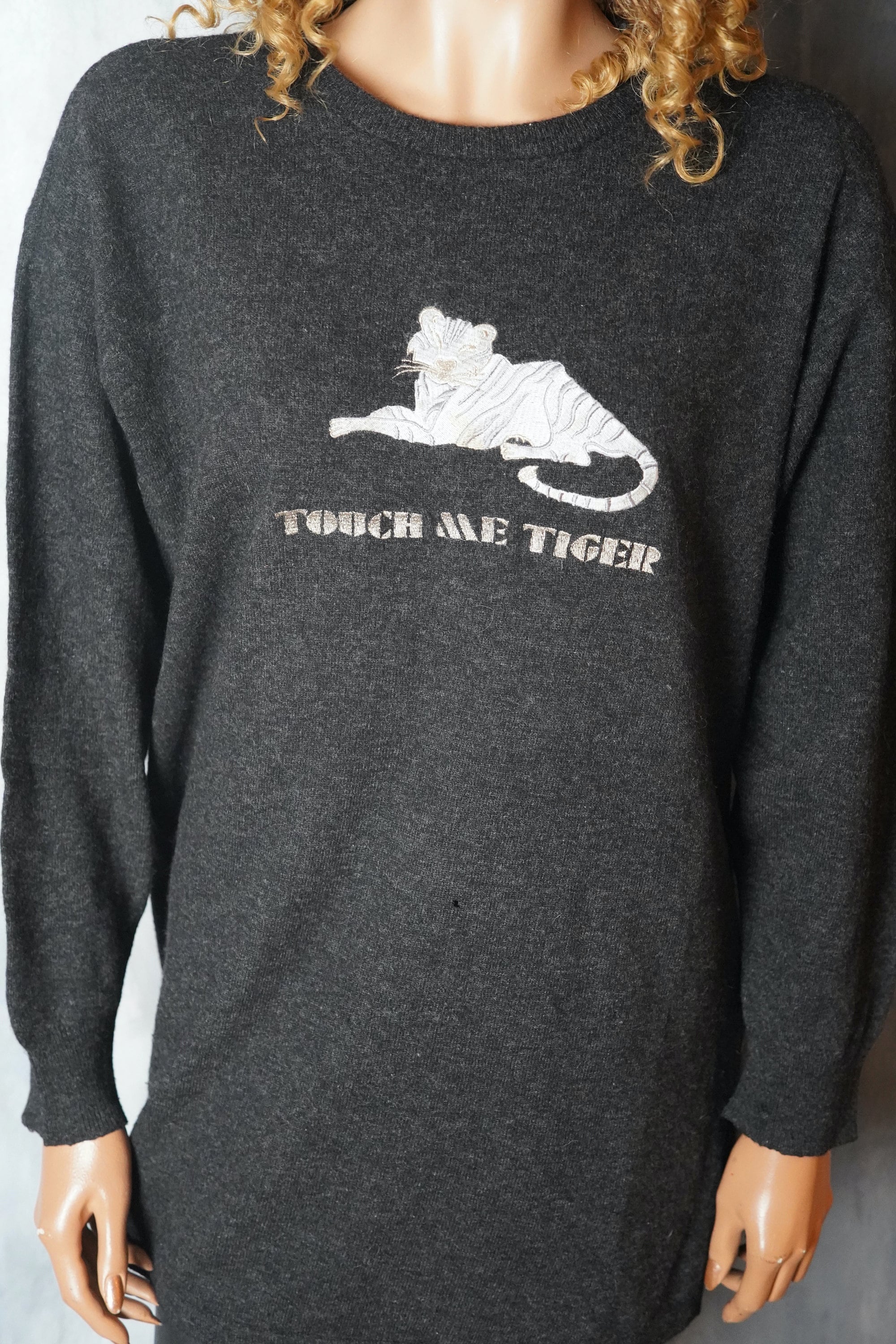 Vintage 90s Angora Wool Tiger Sweater - Dolores Long Pullover - Etsy