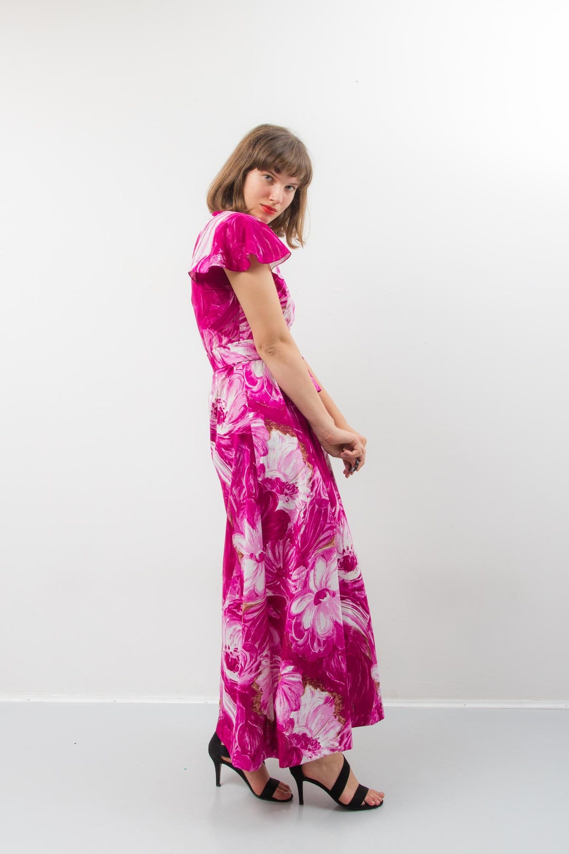 Vintage Maxi Dress / Floral Maxi Dress / Smarty Modelle Dress Etsy