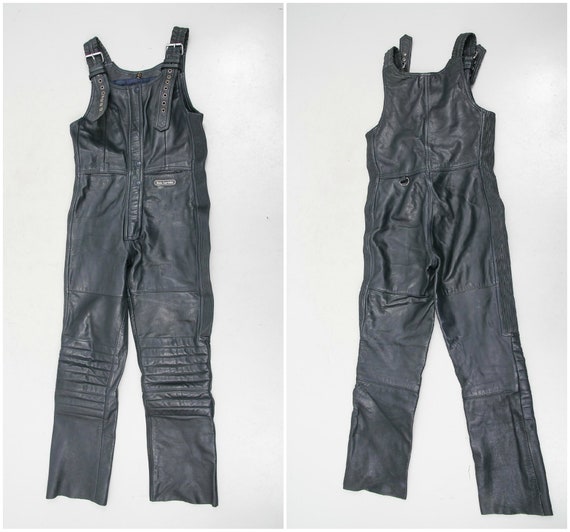 Vintage Blue Leather Overalls Hein Gericke / Large
