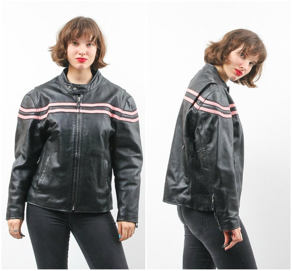 90s Moto Jacket / Montana Jacket / Leather Moto J