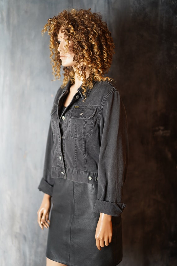Vintage Black Denim Jacket - M