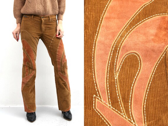 Dolce & Gabbana Brown Corduroy Pants / Vintage Emb