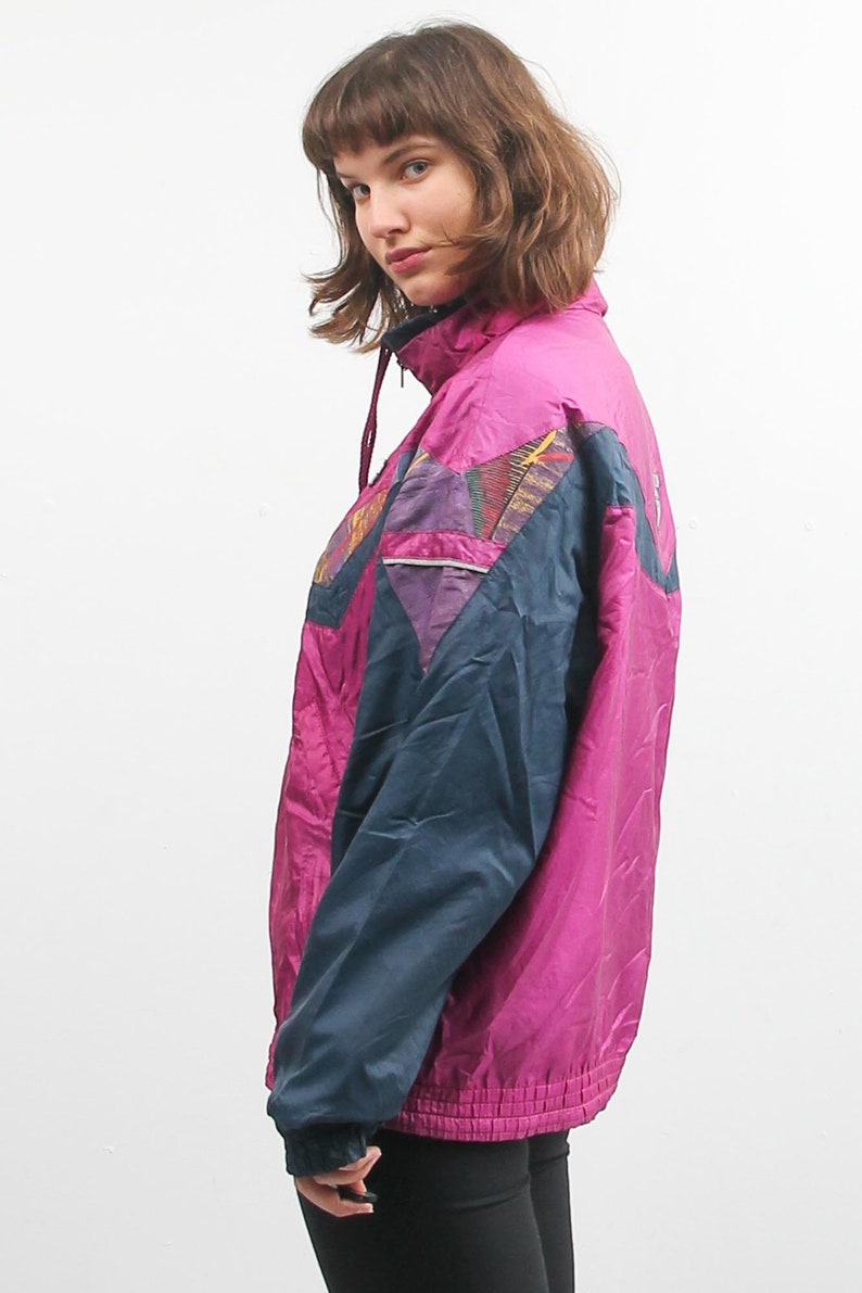 Vintage Rukka Windbreaker 90s Zip Up Track Jacket Rukka Sports Jacket Vintage Activewear Women Rukka Jacket Pink And Blue Jacket