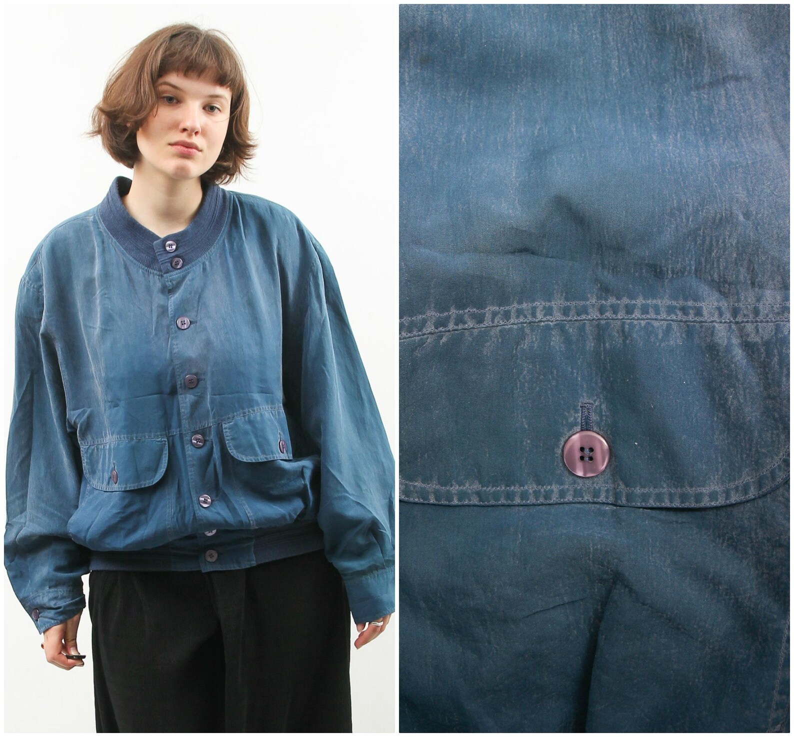 bomber with button up