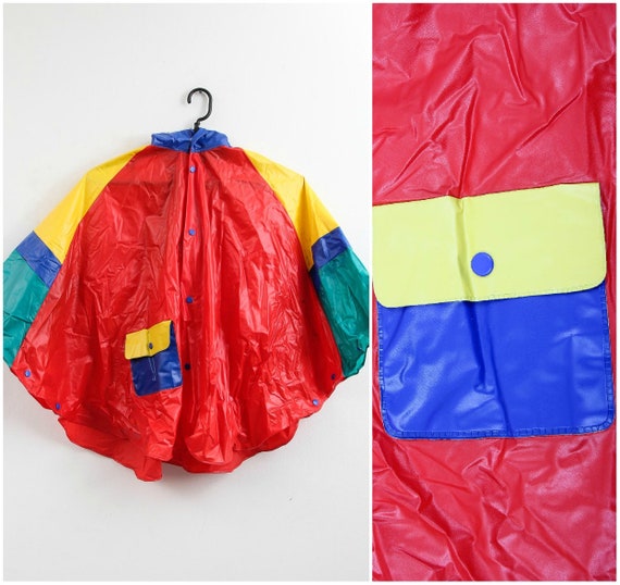 Vintage Colourful Raincoat / Children Raincoat / G