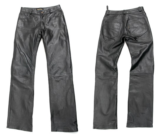 Pantera Black Leather Pants Size 27 / Woman Leathe