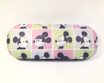 Handmade Glasses Case | Disney Glasses Case | Gift for Disney Lover | Hard Case, Spectacles Case | Mickey Mouse Princess Pattern