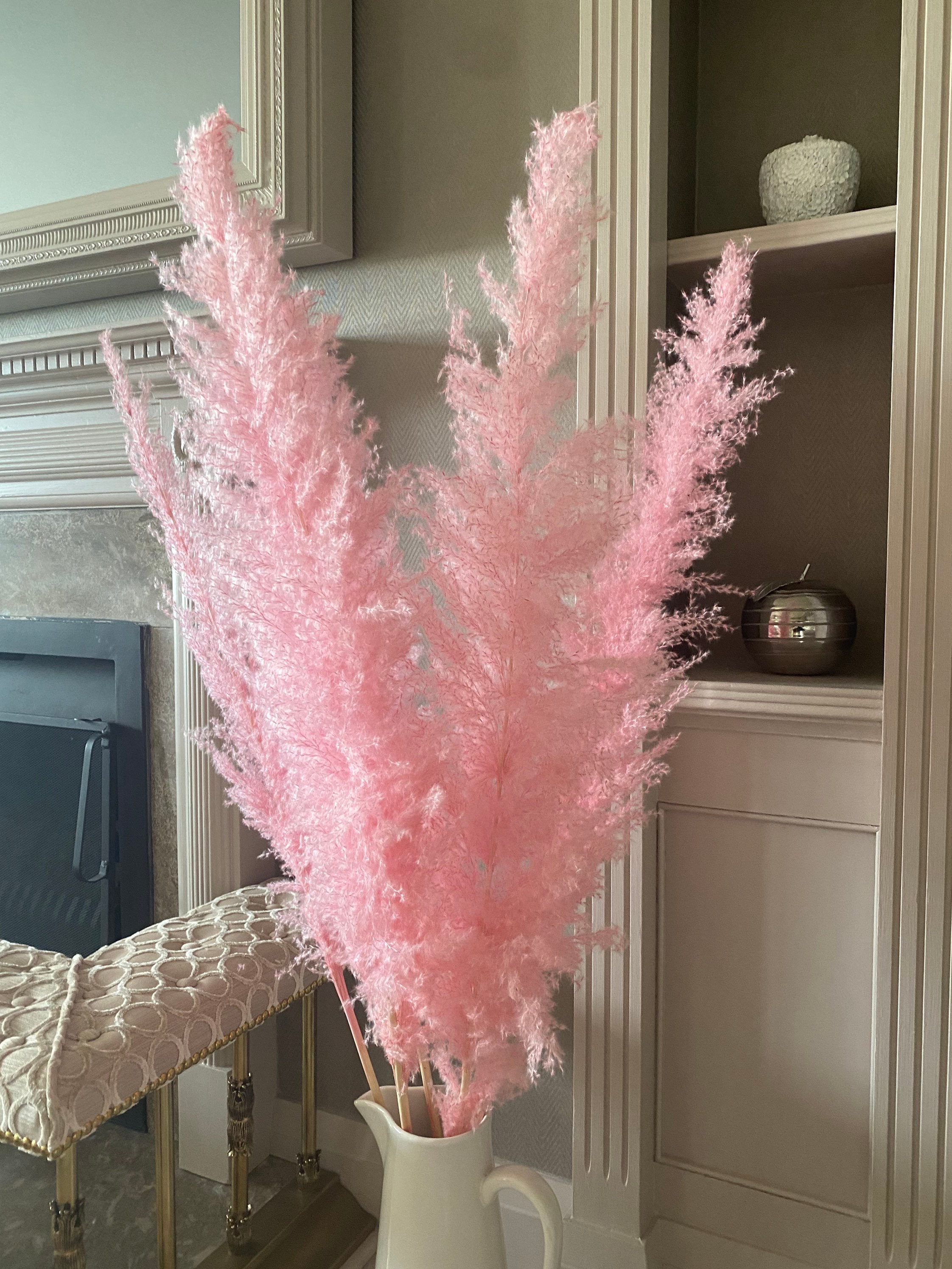 Pink 5 LARGE Dried Fluffy Pampas 4ft Dried Flowers Interior Etsy