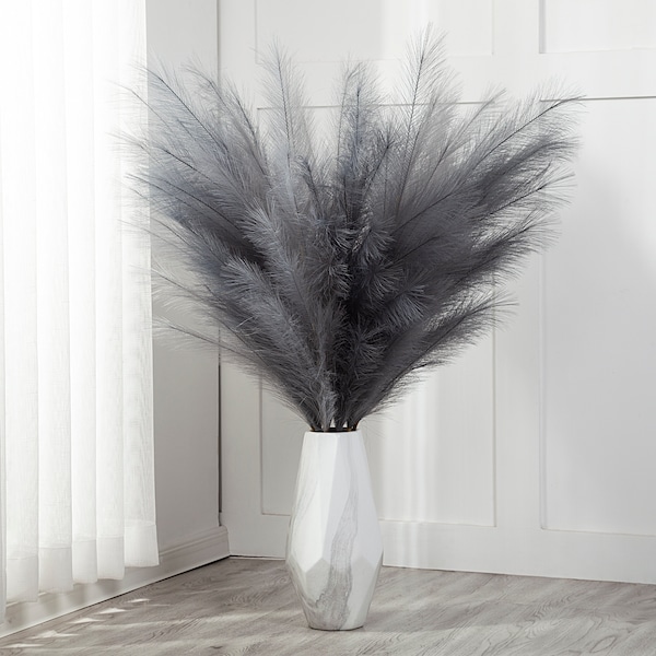 XL Faux Pampas Grass 120cm Tall | Boho Wedding Decor | Grey Pampas | Large Extra Fluffy Cream Dried Flowers Pampas Arrangement UK