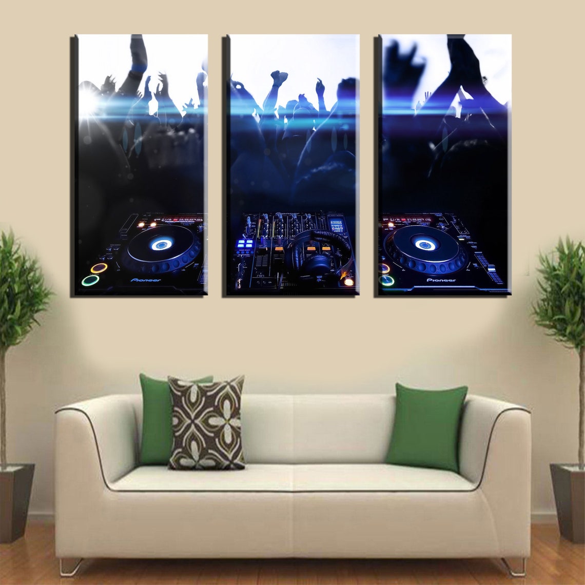 DJ Music Canvas wall Art DJ music artwork set Music Etsy