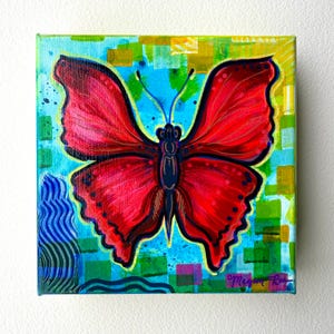 Bonjour, Butterfly! #2 Original Painting | Butterfly Acrylic Painting